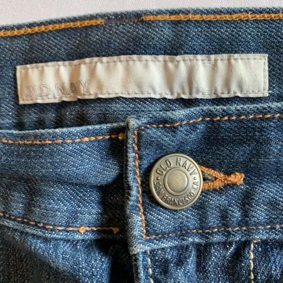 Vintage Old Navy Distressed Fringed Denim Jean Mini Skirt Size 12 LG Boho Y2K - Picture 4 of 10